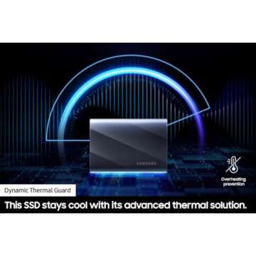 SAMSUNG T9 Portable SSD 4TB, USB 3.2 Gen 2x2 External Solid State Drive, Seq. Read Speeds Up to 2,000MB/s for Gaming, Students and Professionals,MU-PG4T0B/AM, Black (Pack of 1)