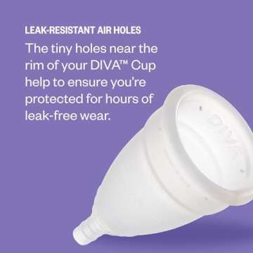 Diva Cup & Pin - Medical Grade Silicone Cup for Period Care - Reusable Menstrual Cup - Up to 12 Hours of Continuous Wear - Model 1 (for Medium to Heavy Flow) - with Enamel Pin