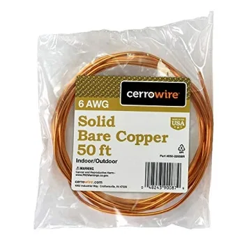 Cerrowire 50-Feet 6 Gauge Bare Copper Wire for Tough Jobs