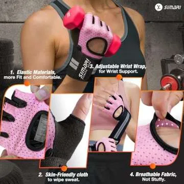 SIMARI Breathable Workout Gloves - Full Palm Protection & Grip