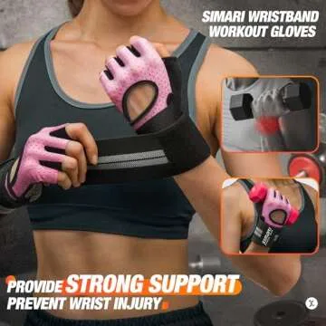 SIMARI Breathable Workout Gloves - Full Palm Protection & Grip
