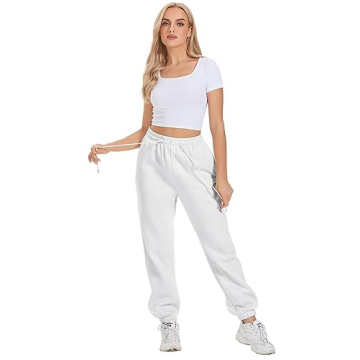 ATHMILE Women's Fleece Lined High Waisted Sweatpants