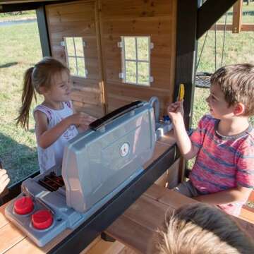 Canyon Creek Cedar Wood Swing Set with Clubhouse and Slide