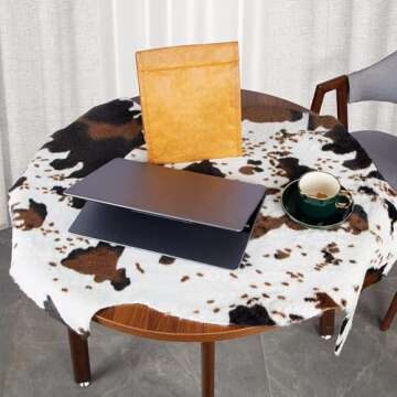 MACEVIA Cowhide Rug - Cute Cow Print Rug for Western Decor