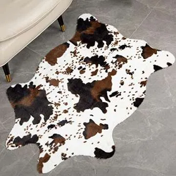 MACEVIA Cowhide Rug - Cute Cow Print Area Decor