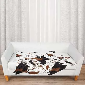 MACEVIA Cowhide Rug - Cute Cow Print Area Decor