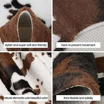 MACEVIA Cowhide Rug - Cute Cow Print Area Decor