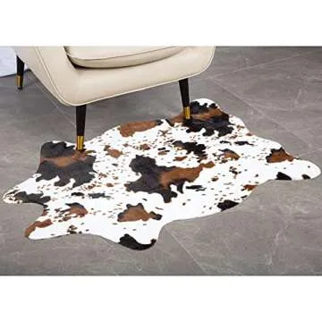 MACEVIA Cowhide Rug - Cute Cow Print Area Decor