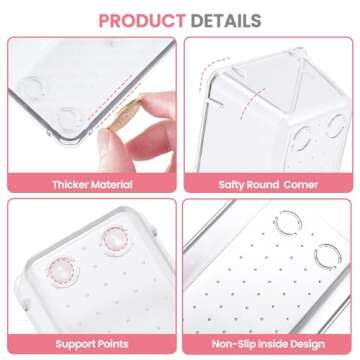 HOUSE DAY 24 PCS Makeup Drawer Organizer - Clear & Durable