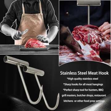 Tinsow Stainless Steel T Hooks - Ultimate Meat Processing Tools