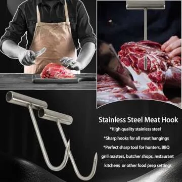 Tinsow Stainless Steel T Hooks - Ultimate Meat Processing Tools