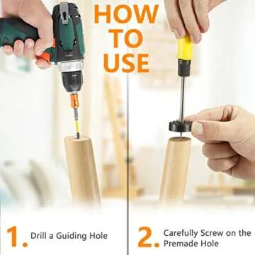 Screw-On Rubber Feet for Furniture - 32PCS Floor Protector for Chair Leg - 1.2" Sturdy Feet for Cutting Board Non Slip - Black Furniture Pad for Hardwood Floor - Durable Furniture Rubber Bumper