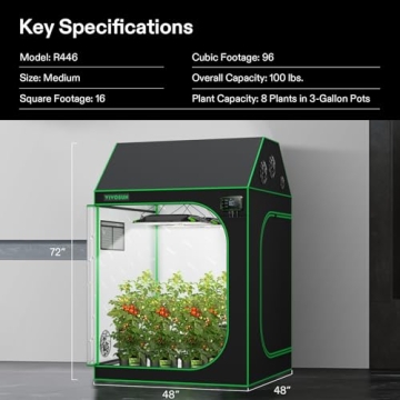 VIVOSUN R446 4x4 Grow Tent Hydroponics Indoor Plant Setup
