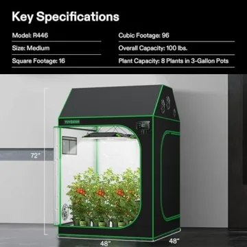 VIVOSUN R446 4x4 Grow Tent Hydroponics Indoor Plant Setup