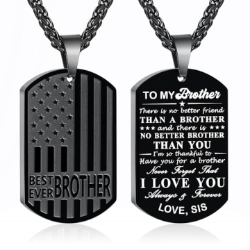 GLITTO Brother Necklace & Dog Tag Gifts for Men