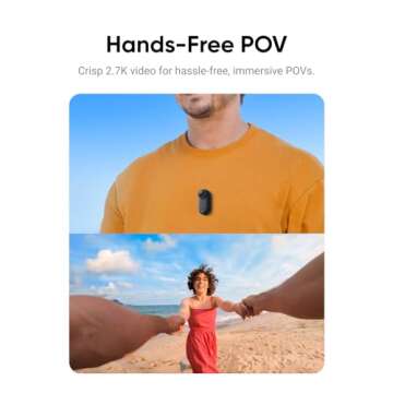 Insta360 GO 3 128GB – Vlogging Camera for Creators, Vloggers with Flip Touchscreen, Small, Light and Portable Action Camera, Hands-Free POV, Mount Anywhere, Stabilization, Remote Preview, Waterproof