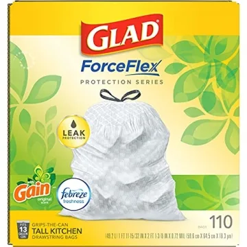 Glad ForceFlex Tall Kitchen Trash Bags, 13 Gal, 110 Ct