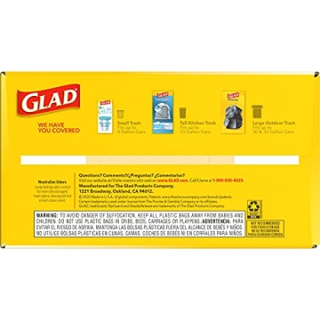 Glad ForceFlex Tall Kitchen Trash Bags, 13 Gal, 110 Ct