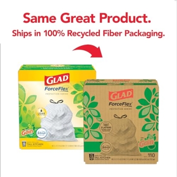 Glad ForceFlex Tall Kitchen Trash Bags, 13 Gal, 110 Ct