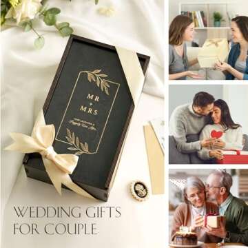 AW BRIDAL Wedding Gifts for Couples Wedding Champagne Flutes, Crystal Mr and Mrs Champagne Flutes We...