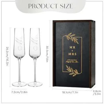 AW BRIDAL Wedding Gifts for Couples Wedding Champagne Flutes, Crystal Mr and Mrs Champagne Flutes Wedding Gift Bridal Shower Gift Anniversary Engagement Gifts for Couples