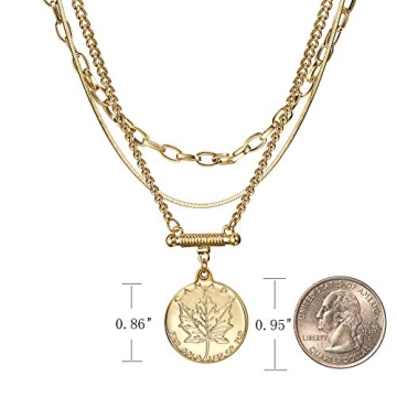 18K Gold Plated Layered Necklaces Vintage Modern Style