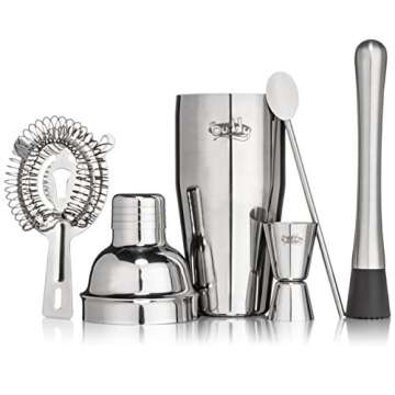 Buddy 16-Piece Wine and Cocktail Mixing Bar Set–Bartender Kit w/Essential Barware Tools-Large 25 o...