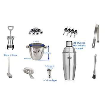 Buddy 16-Piece Cocktail Bar Kit - Mix Drinks Easily