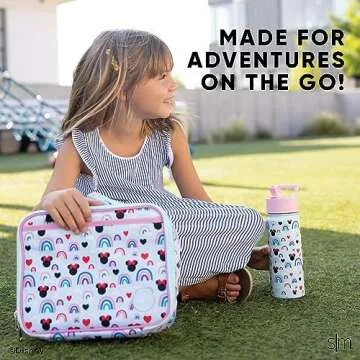 Simple Modern Disney Kids Lunch Box for School | Reusable Insulated Lunch Bag for Toddler, Girl, and Boy | Meal Containers with Exterior & Interior Pockets | Hadley Collection | Princess Rainbows