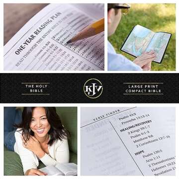 KJV Holy Bible, Compact Large Print Faux Leather Red Letter Edition - Ribbon Marker, King James Vers...