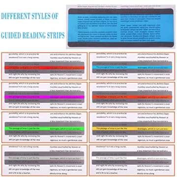 32 Pieces Dyslexia Tools for Kids Dyslexia Reading Strips for Dyslexic Students, Guided Reading Strips Trackers for Kids, Teacher Education Classroom Supplies (Colour Sets-B)