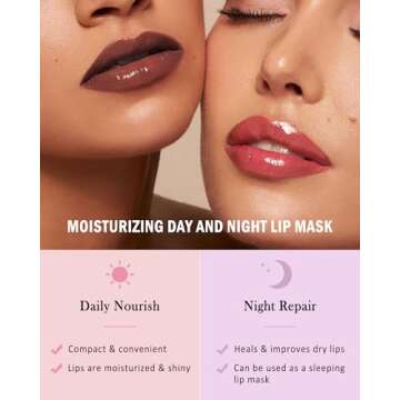 Tinted Peptide Lip Tint Moisturizer-3 Colors Nude Pink Rose Lip Balm Lip Treatment,Yummy Lip Stain Lip Gloss,Hydrating Glow Reviver Lip Care Oil,Women's Day Makeup Gift Kit for Women-01+02+03