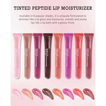 Tinted Peptide Lip Tint Moisturizer-3 Colors Nude Pink Rose Lip Balm Lip Treatment,Yummy Lip Stain Lip Gloss,Hydrating Glow Reviver Lip Care Oil,Women's Day Makeup Gift Kit for Women-01+02+03