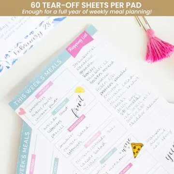 Bloom Weekly Meal Planning Pad: Magnetic & Tear-Off Sheets