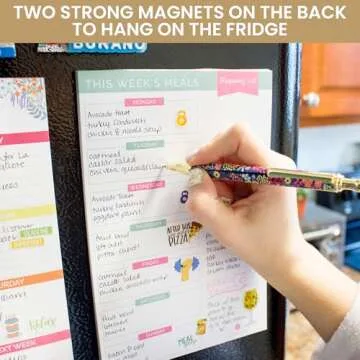 Bloom Weekly Meal Planning Pad: Magnetic & Tear-Off Sheets