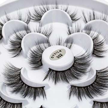 DYSILK Mink Lashes Fake Eyelashes - Wispy Lashes 7 Pairs Faux Mink Eyelashes 6D Lashes Natural Look ...