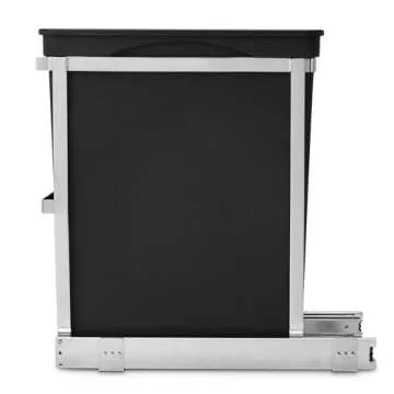 simplehuman 30 Liter / 8 Gallon Under Counter Kitchen Cabinet Pull-Out Trash Can, Heavy-Duty Steel Frame
