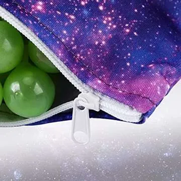 5 Reusable Snack Bags with Unique Galaxy Patterns