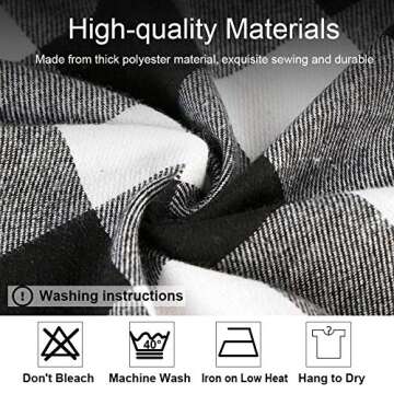 OurWarm 14 x 108 Inch Buffalo Check Table Runner Cotton Polyester Black and White Buffalo Plaid Table Runner for Family Dinner, Indoor Outdoor Parties, Farmhouse, Thanksgiving, Christmas & Gathering