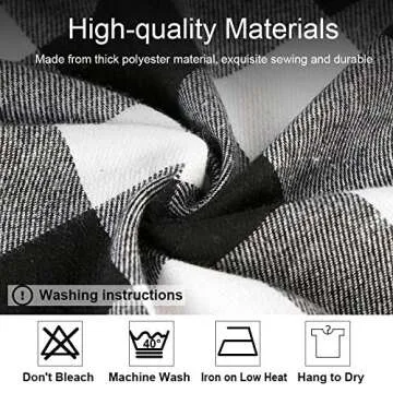 OurWarm 14 x 108 Inch Buffalo Check Table Runner Cotton Polyester Black and White Buffalo Plaid Table Runner for Family Dinner, Indoor Outdoor Parties, Farmhouse, Thanksgiving, Christmas & Gathering