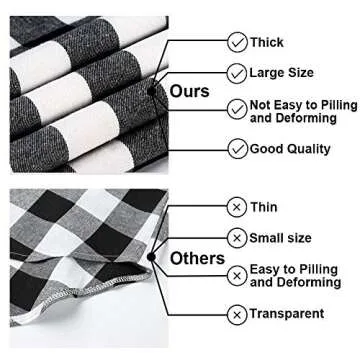 OurWarm 14 x 108 Inch Buffalo Check Table Runner Cotton Polyester Black and White Buffalo Plaid Table Runner for Family Dinner, Indoor Outdoor Parties, Farmhouse, Thanksgiving, Christmas & Gathering