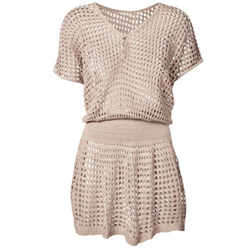 Bsubseach Women Beach Cover Up Tunic Dress Apricot