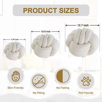 ZAKUN Knot Pillow Ball, Soft Round Throw Pillow Cushion Home Decorative Ball Pillows, Handmade Plush Throw Knotted Pillow for Home Décor Children Play Knot Ball