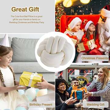 ZAKUN Knot Pillow Ball, Soft Round Throw Pillow Cushion Home Decorative Ball Pillows, Handmade Plush Throw Knotted Pillow for Home Décor Children Play Knot Ball