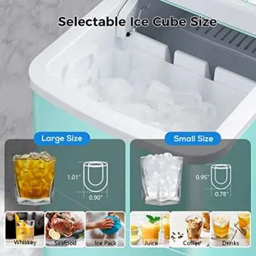 AGLUCKY Compact Ice Maker for Home Kitchen Bar 26lbs