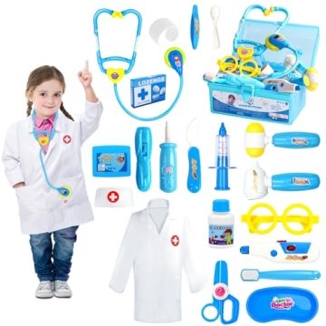 Doctor Kit for Toddlers 3-5 Dress Up Toys for 2 3 4 Year Old Girls Pretend Kids Doctor Play Set with...