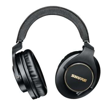 Shure SRH840A Over-Ear Wired Headphones for Critical Listening & Monitoring, Professional Headset, Tailored Frequency Response, Superior Detailed Sound, Adjustable & Collapsible Design - 2022 Version