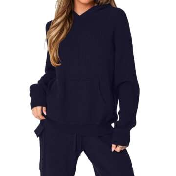 Trendy REORIA Women's Two Piece Knit Sweater Set