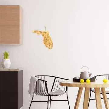 Totally Bamboo Destination Florida State Shaped Serving and Cutting Board, Includes Hang Tie for Wall Display