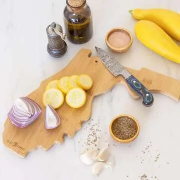 Totally Bamboo Destination Florida State Shaped Serving and Cutting Board, Includes Hang Tie for Wall Display